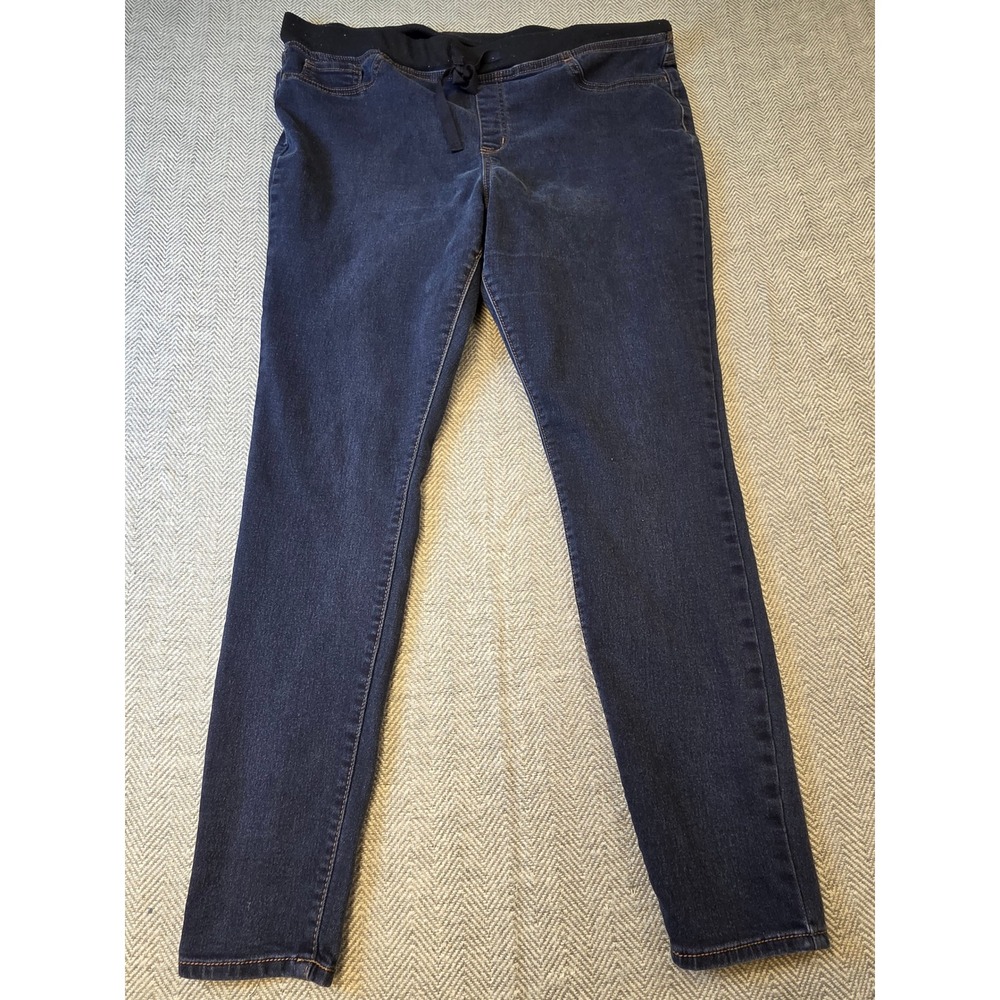 l.e.i. Jeggings Jeans Women's 3X Blue Denim Dark Wash Elastic Drawstring Waist